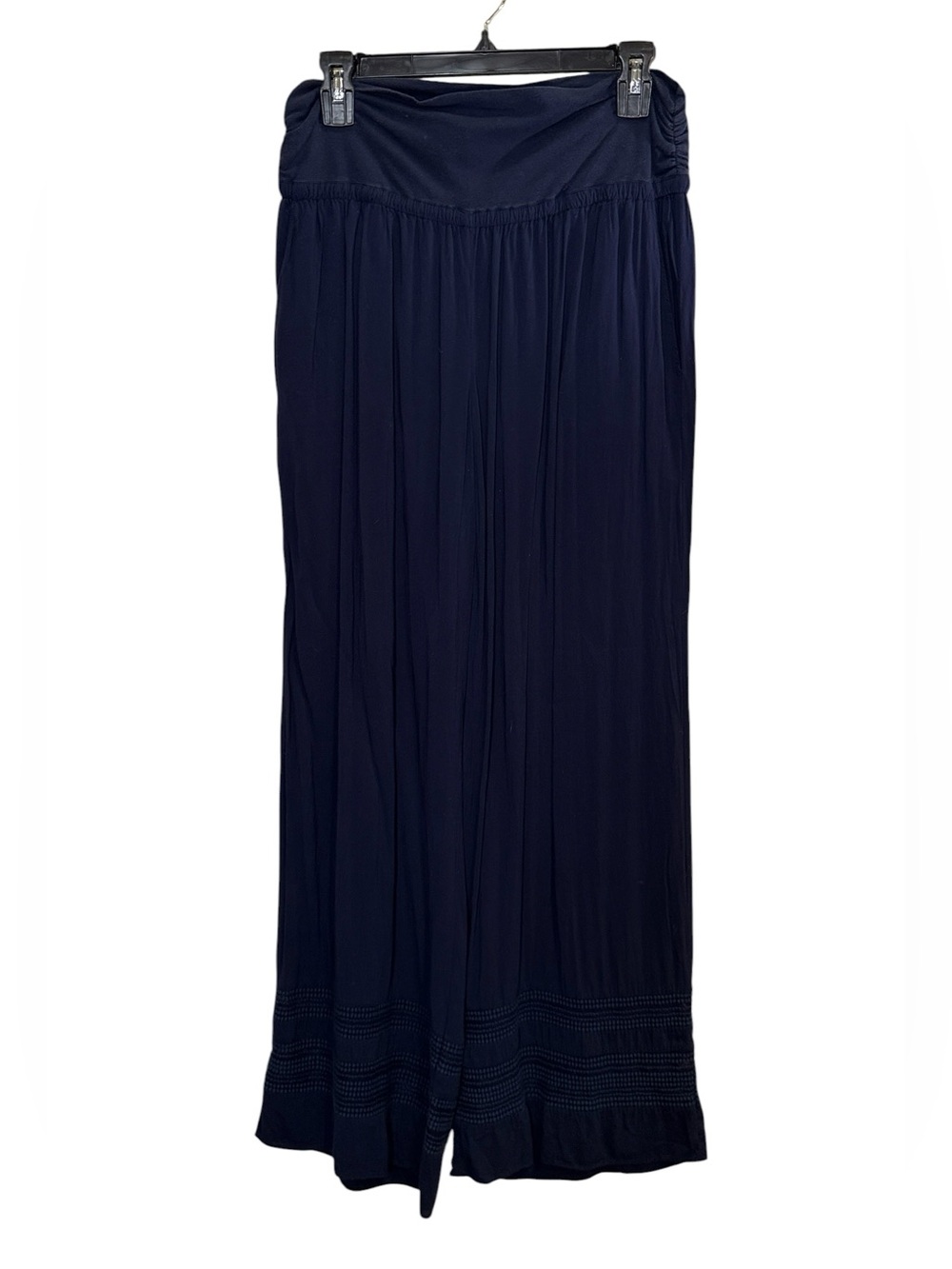 Lilka Women's Navy High Rise Wide Leg Embroidered Lounge Yoga Style Pants sz S